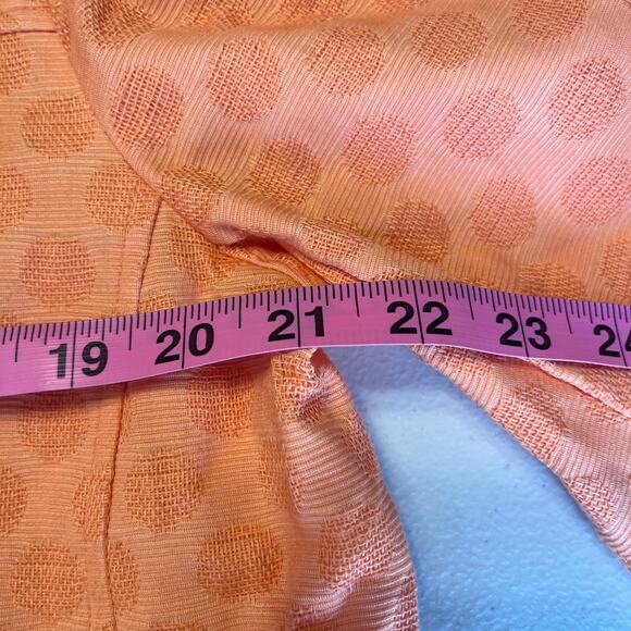 Laura Ashley Orange Polka Dot 3/4 Sleeve Cotton Colorful Zip Jacket Plus 14 - Picture 11 of 13
